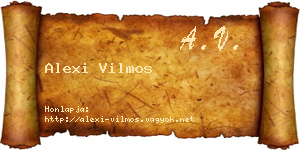 Alexi Vilmos névjegykártya